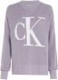 Calvin Klein Jeans Dames Gebreide Trui met Print voor Herfst Winter Purple Dames - Thumbnail 6