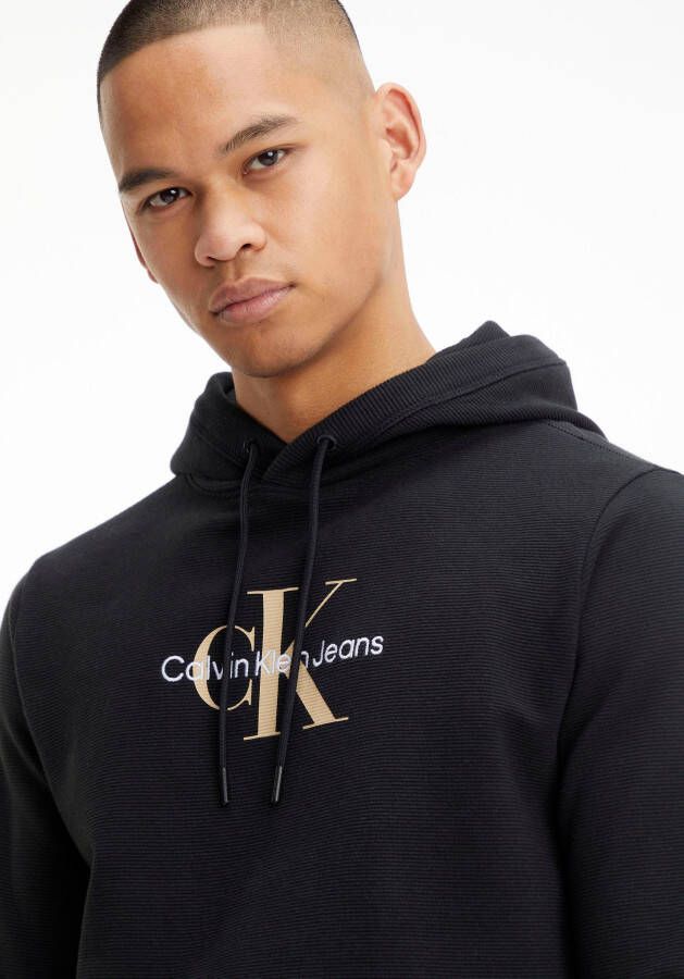 Calvin Klein Hoodie ARCHIVAL MONOLOGO WAFFLE HOODIE met een logo-opschrift op borsthoogte