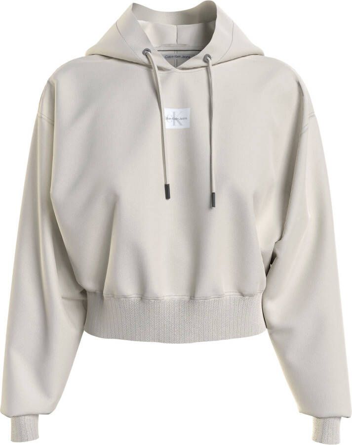 Calvin Klein Hoodie BADGE WIDE SLEEVES CROP HOODIE