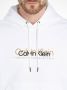 Calvin Klein Heren Double Flock Logo Hoodie White Heren - Thumbnail 5