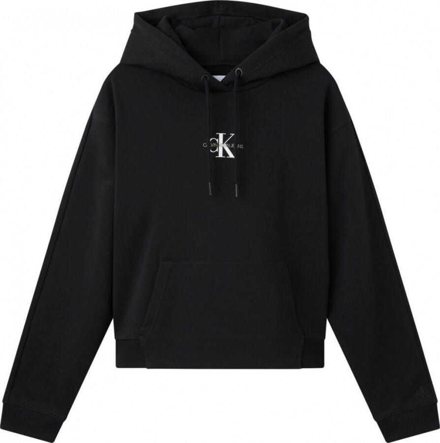 Calvin Klein Hoodie Cropped Monogram Hoodie met ck monogramlogo & opschrift