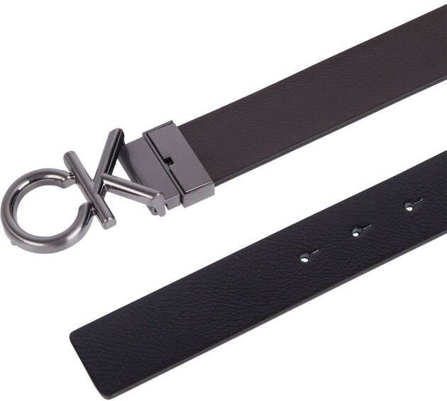 Calvin Klein Leren riem met monogram gesp van metaal