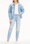 Calvin Klein Dames Gewassen 5-Pocket Jeans met Versleten Effect Blauw Dames - Thumbnail 11