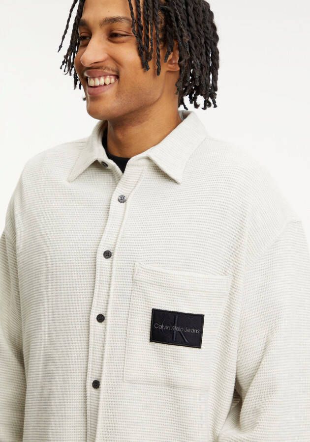 Calvin Klein Overhemd met lange mouwen MONOLOGO BADGE KNITTED SHIRT