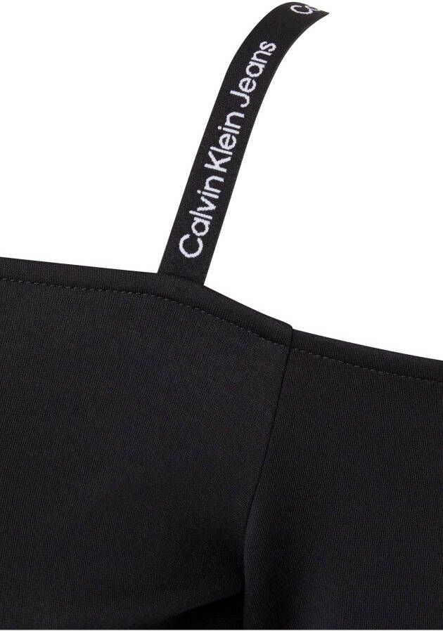 Calvin Klein Shirt met carmenhals LOGO STRAPS MILANO LONG SLEEVE