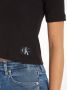 Calvin Klein Geribbelde V-hals T-shirt Black Dames - Thumbnail 2