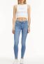 Calvin Klein Slim Fit Gewassen Jeans met Logo Detail Blauw Dames - Thumbnail 10