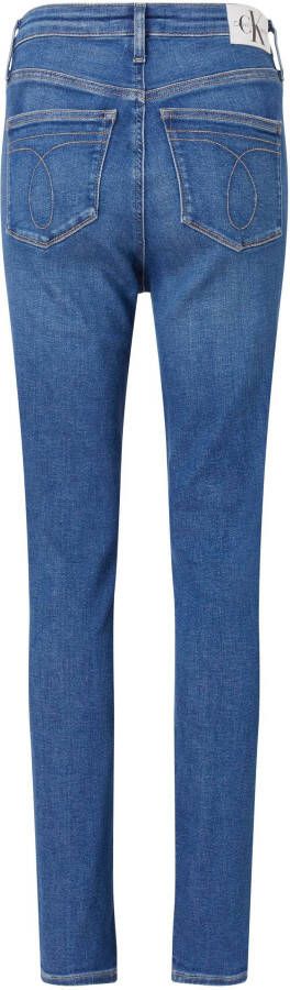 Calvin Klein Skinny fit jeans High rise skinny met lederen label aan de achterkant van de tailleband