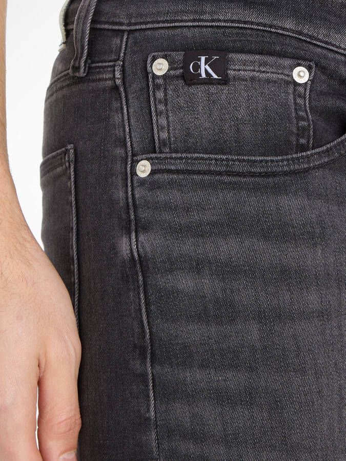 Calvin Klein Skinny fit jeans Skinny met leren badge