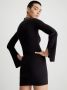 Calvin Klein Jeans Zwarte Intarsia Jurk met Splitmouwen Black Dames - Thumbnail 2