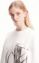 Calvin Klein Comfortabele Oversized Hoodless Sweatshirt Beige Dames - Thumbnail 6