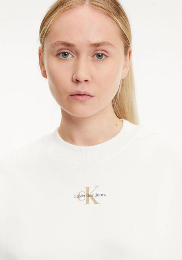 Calvin Klein Sweatshirt MICRO MONOLOGO CREW NECK met een ronde hals