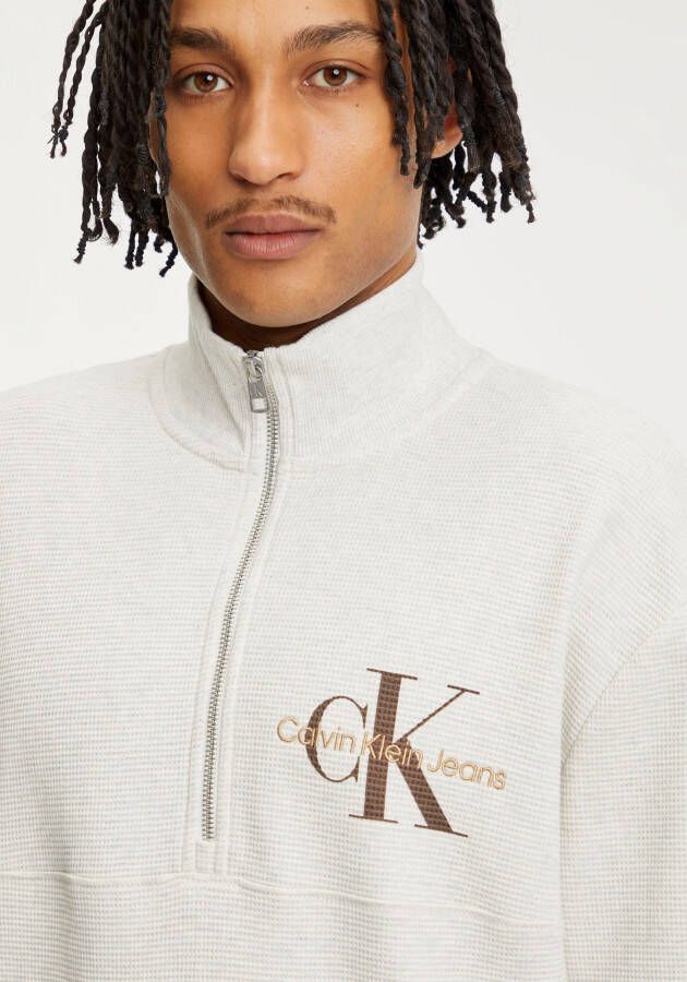 Calvin Klein Sweatshirt MONOLOGO WAFFLE HALF ZIP HWK