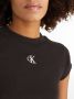 Calvin Klein Shirt met ronde hals CK RIB CROPPED SLIM TEE met ck-logo op borsthoogte - Thumbnail 8
