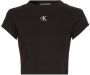 Calvin Klein Shirt met ronde hals CK RIB CROPPED SLIM TEE met ck-logo op borsthoogte - Thumbnail 9