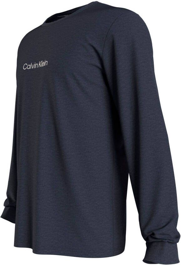 Calvin Klein T-shirt L S CREW NECK met logoprint op borsthoogte