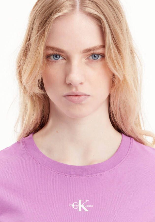 Calvin Klein T-shirt MICRO MONOLOGO SLIM FIT TEE met een ronde hals