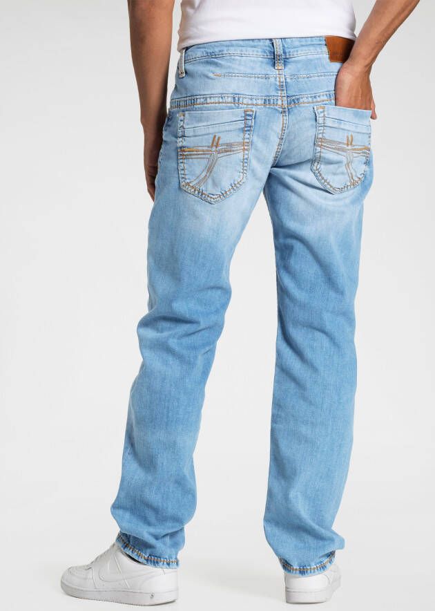 CAMP DAVID Loose fit jeans CO:NO met opvallende naden en stretch