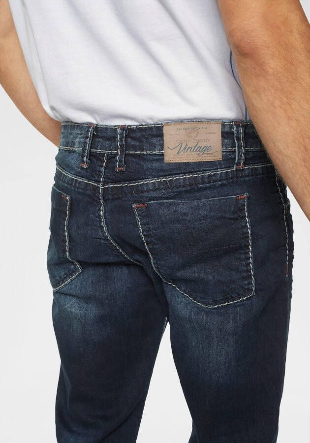 CAMP DAVID Straight jeans NI:CO:R611 met opvallende stiknaden