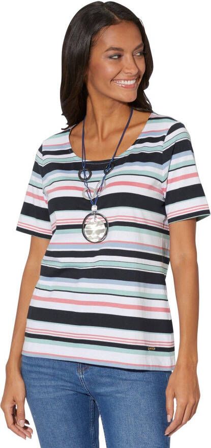 Casual Looks Shirt met korte mouwen Gestreept shirt (1-delig)