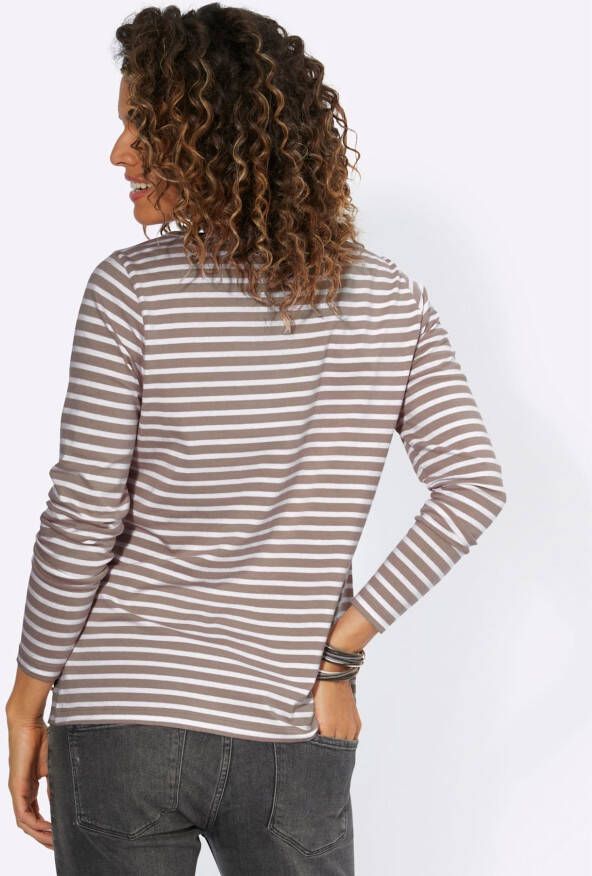 Casual Looks Shirt met lange mouwen Gestreept shirt (1-delig)