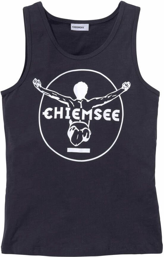 Chiemsee Tanktop Basic met logoprint in contrast