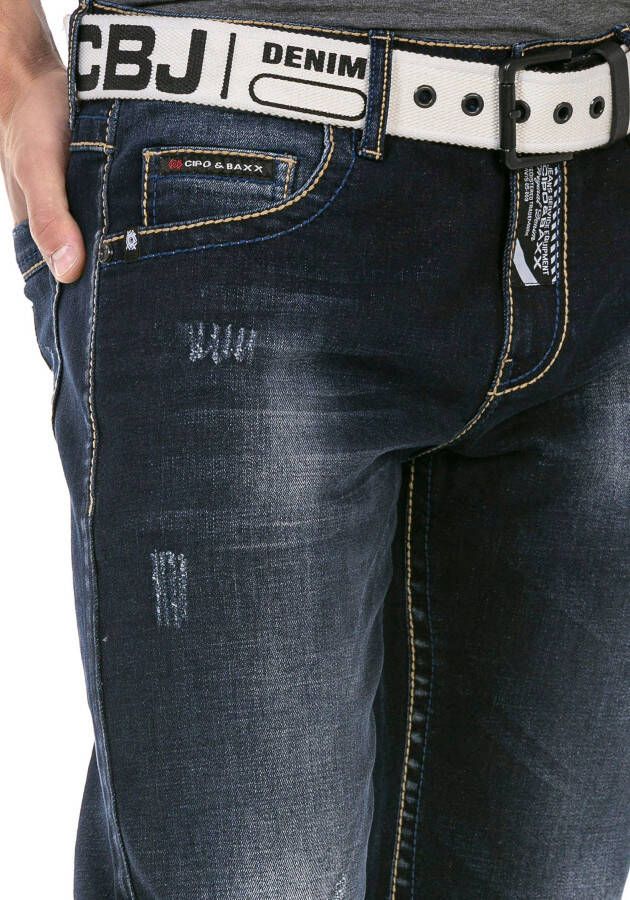 Cipo & Baxx Regular fit jeans met markante wassing