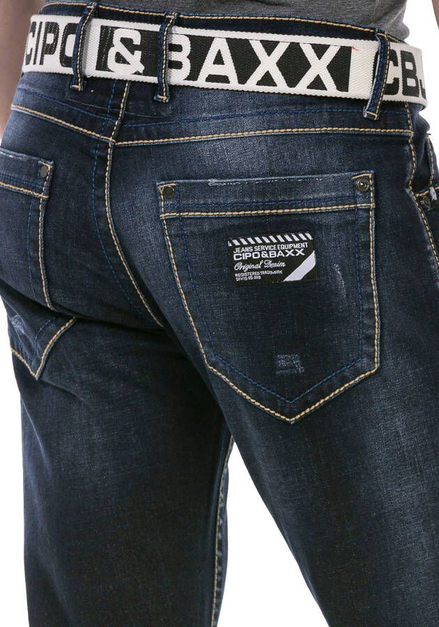 Cipo & Baxx Regular fit jeans met markante wassing