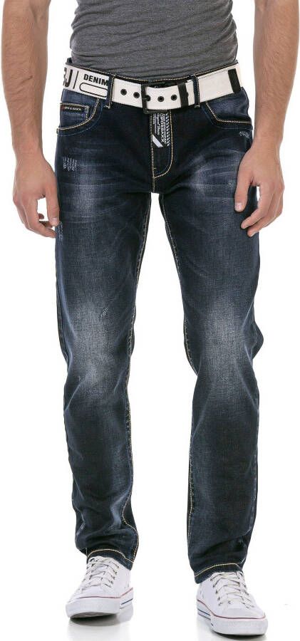 Cipo & Baxx Regular fit jeans met markante wassing