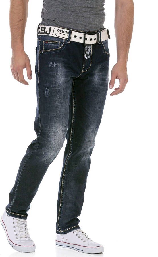 Cipo & Baxx Regular fit jeans met markante wassing