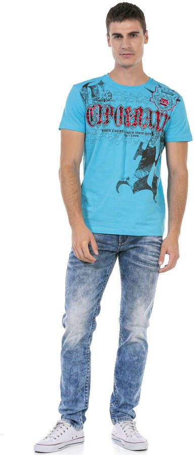Cipo & Baxx Regular fit jeans met markante wassing