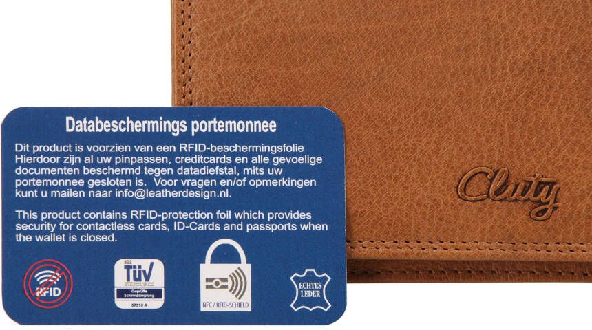 Cluty Portemonnee echt leder