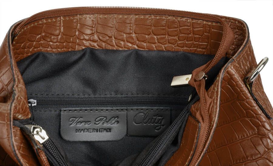 Cluty Schoudertas echt leer made in italy