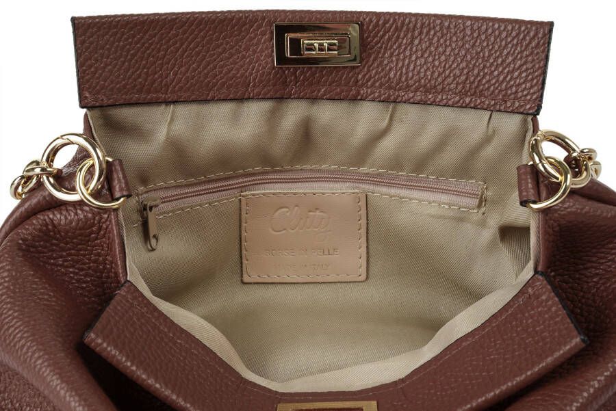Cluty Schoudertas echt leer made in italy