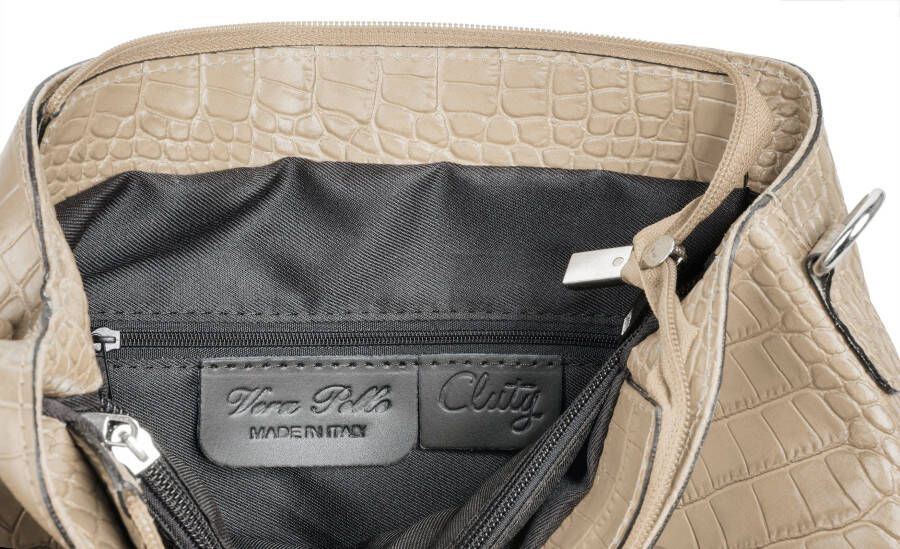 Cluty Schoudertas echt leer made in italy