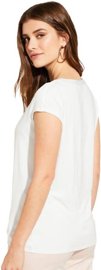Comma Shirt met V-hals in zijdematte look in viscosemix