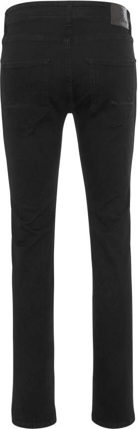 DELMAO Stretch jeans Reed rechte pijpsnit used-look-wassing lage taillehoogte