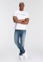 DELMAO Stretch jeans "Reed" rechte pijpsnit used-look-wassing lage taillehoogte - Thumbnail 4