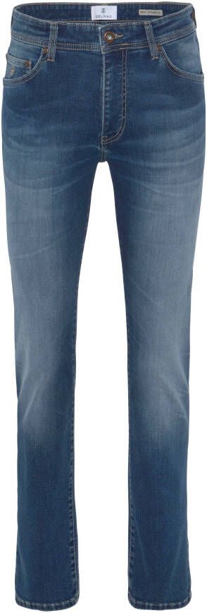 DELMAO Stretch jeans Reed rechte pijpsnit used-look-wassing lage taillehoogte