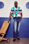 DELMAO Stretch jeans "Reed" rechte pijpsnit used-look-wassing lage taillehoogte - Thumbnail 9