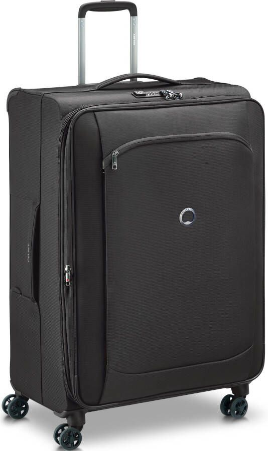 Delsey Zachte trolley Montmartre Air 2.0 77 cm zwart van gerecycled materiaal met volumevergroting