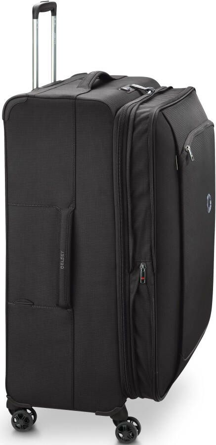 Delsey Zachte trolley Montmartre Air 2.0 77 cm zwart van gerecycled materiaal met volumevergroting