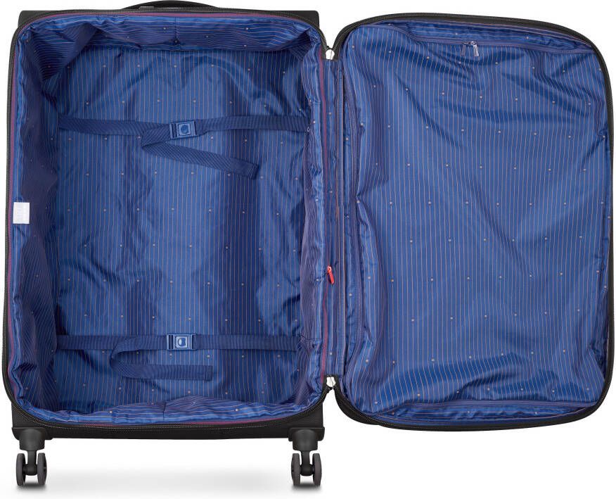 Delsey Zachte trolley Montmartre Air 2.0 77 cm zwart van gerecycled materiaal met volumevergroting