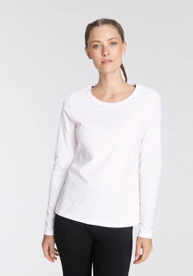 Eastwind Shirt met lange mouwen Lange mouw in basic-stijl ronde halslijn van katoen (Set van 3)