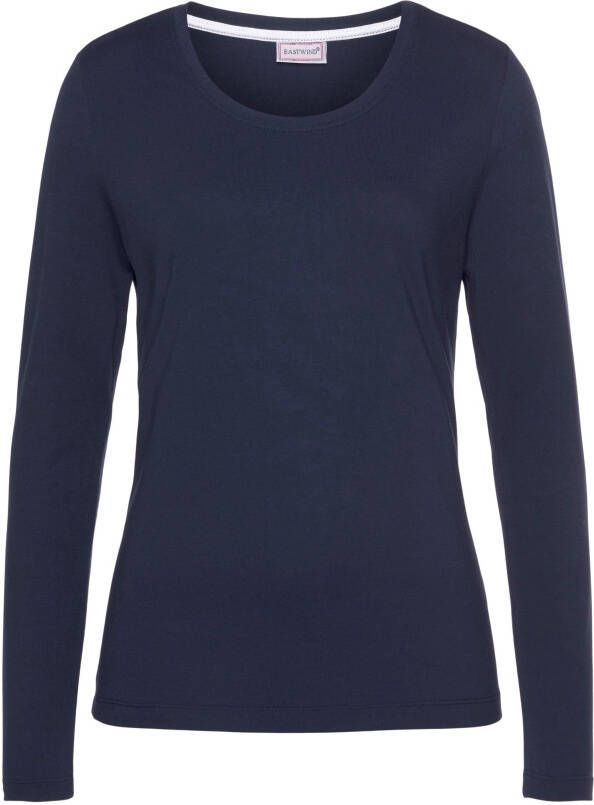 Eastwind Shirt met lange mouwen Lange mouw in basic-stijl ronde halslijn van katoen (Set van 3)