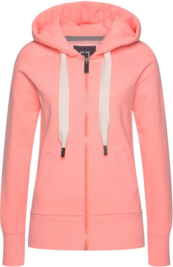 Elbsand Capuchonsweatvest Kelda met logo-print en zakken casual jack sportief-casual