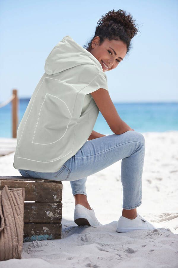 Elbsand Hoodie Catia kortarm hoodie met logo-opdruk achter