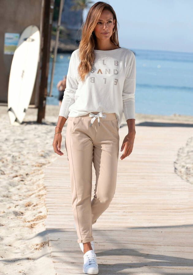 Elbsand Longsleeve Ingiara met logoprint op de voorkant shirt met lange mouwen sportief-casual