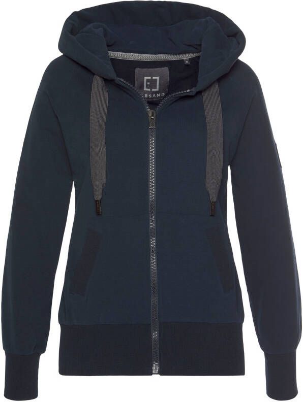 Elbsand Sweatvest met logo-borduurwerk op de capuchon comfortabele vrijetijdjack met zakken