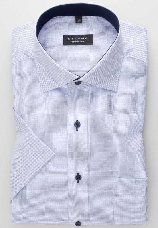 Eterna Overhemd met korte mouwen Comfort fit NON IRON (strijkvrij)